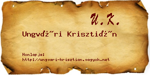 Ungvári Krisztián névjegykártya